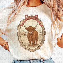 Load image into Gallery viewer, Vintaged Thrifted Highland Cow ADULT SHIRT
