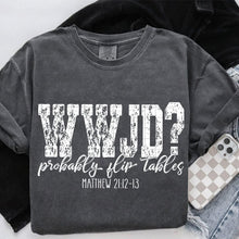 Load image into Gallery viewer, WWJD? (white text) Adult  Shirt
