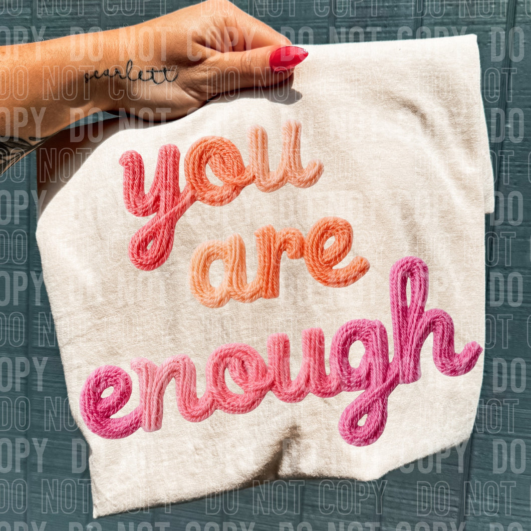 You Are Enough  Faux Yarn Sequins Shirt Adult